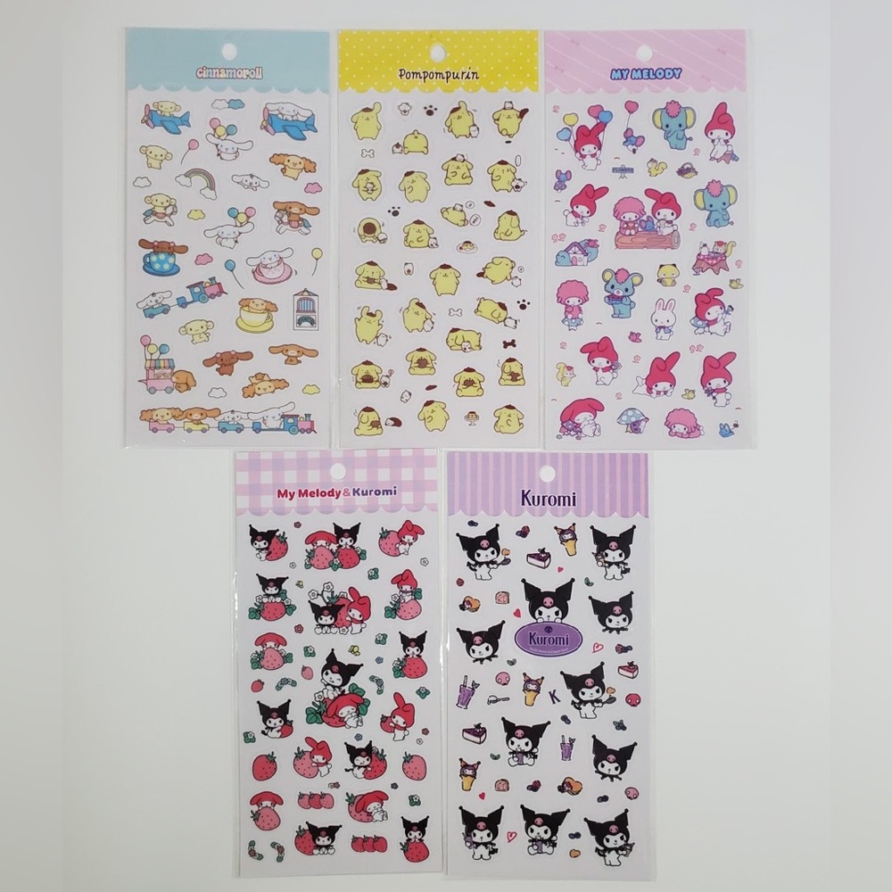 ⭐️ Free in Bundle - Lot Large Set Stickers Kuromi Melody Pompompurin Cinnamoroll